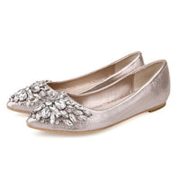 Ballet bling Rhinestone flats shoes princess Crystal shoes - Biwav