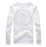 Men's Capless Hoodies Abstract Circular Patterns Pure Color Casual Sweatshirt - Biwav