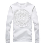 Men's Capless Hoodies Abstract Circular Patterns Pure Color Casual Sweatshirt - Biwav