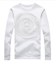 Men's Capless Hoodies Abstract Circular Patterns Pure Color Casual Sweatshirt - Biwav