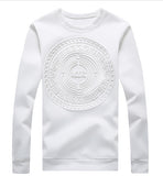 Men's Capless Hoodies Abstract Circular Patterns Pure Color Casual Sweatshirt - Biwav