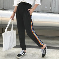 Rainbow Striped Casual Pant Style Street Style Pants - Biwav