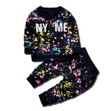 Spring Autumn Baby Print Ink Clothing Suits Children Jacket Pants 2Pcs/Sets - Biwav